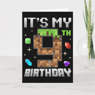 Retro 9th Birthday Boy Level 9 Video Gamer Pixel G Card