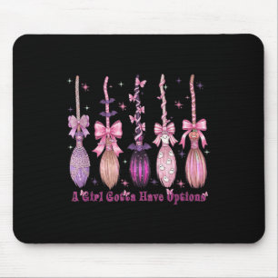 Retro A Girl’s Gotta Have Options,halloween Witche Mouse Pad