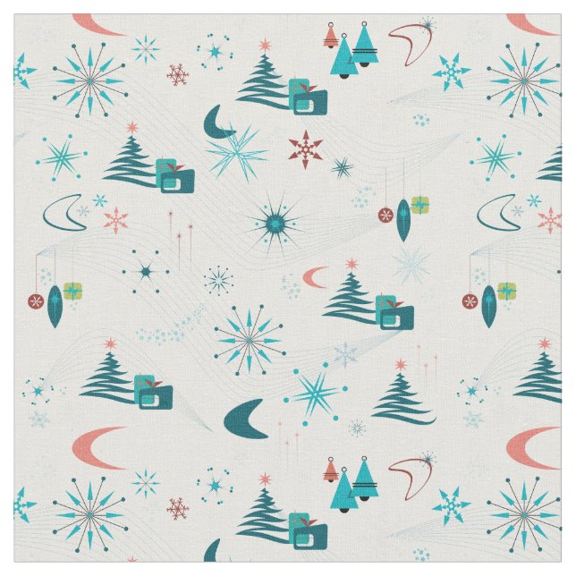 Retro A Go-Go Christmas Fabric (Close Up)