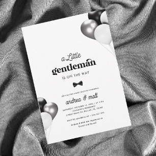 Retro A Little Gentleman is on the Way Baby Shower Invitation