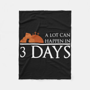Retro A Lot Can Happen In 3 Days Christian Jesus E Fleece Blanket