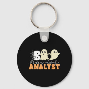 Retro Aba Therapist Bcba Halloween Ghost Boo Havio Key Ring