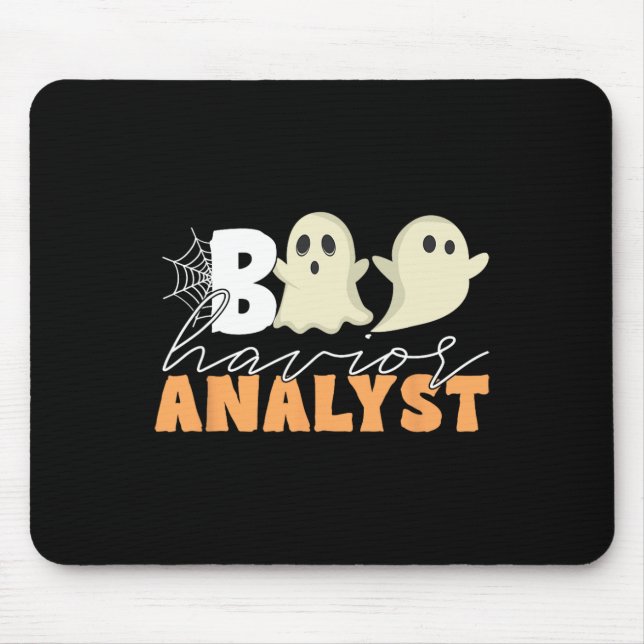 Retro Aba Therapist Bcba Halloween Ghost Boo Havio Mouse Pad (Front)