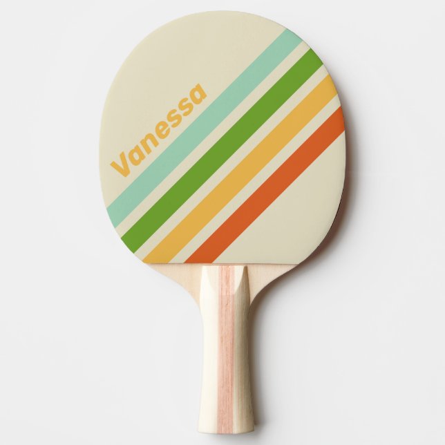 Retro ABC Street Angled Striping with Name Ping Pong Paddle (Front)