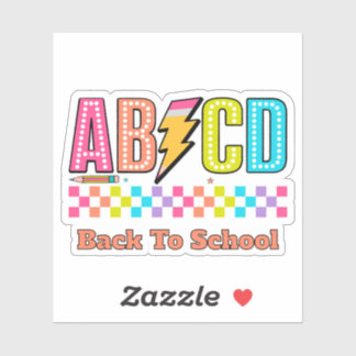 Retro ABCD Alphabet Lightning Bolt Back To School