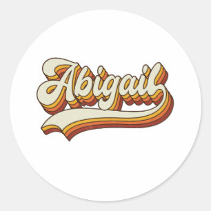 Retro Abigail Name 70s Vintage Design Classic Round Sticker