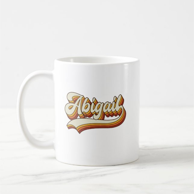 Retro Abigail Name 70s Vintage Design Coffee Mug (Left)