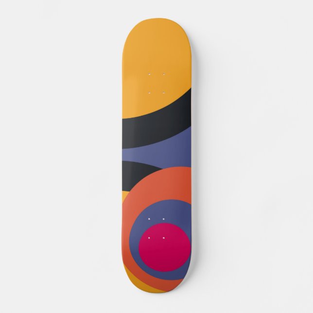Retro Abstract Art 3 Skateboard (Front)