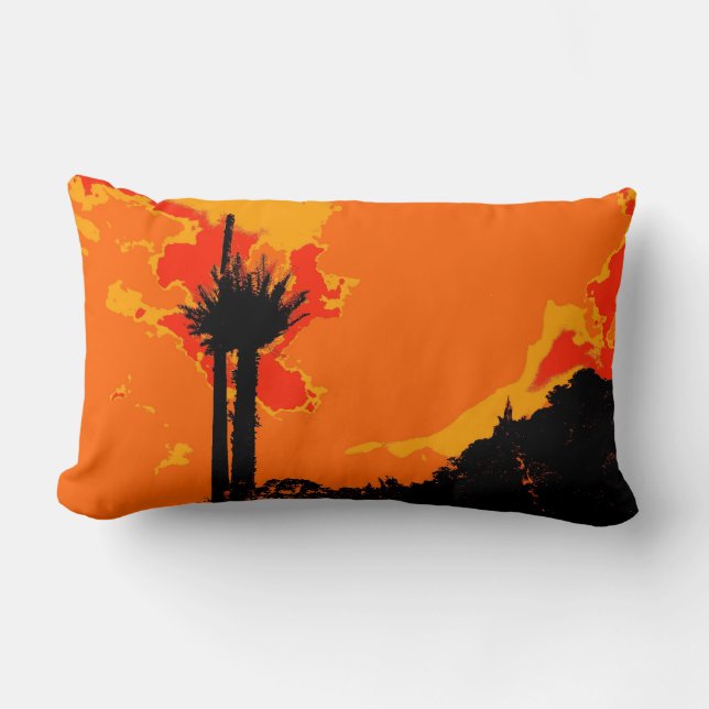 Retro Abstract Art Deco Lumbar Cushion (Front)