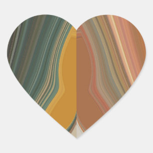 Retro Abstract Art Print Heart Sticker