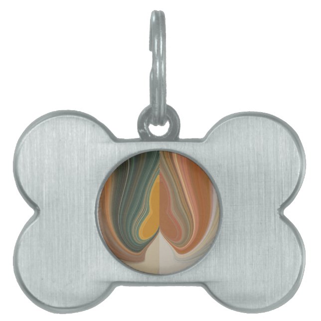 Retro Abstract Art Print Pet Name Tag (Front)