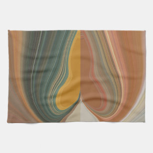 Retro Abstract Art Print Tea Towel