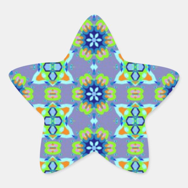 Retro Abstract Art Star Sticker (Front)