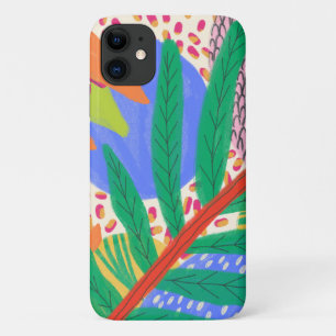 Retro Abstract boho leaves pattern Case-Mate iPhone Case