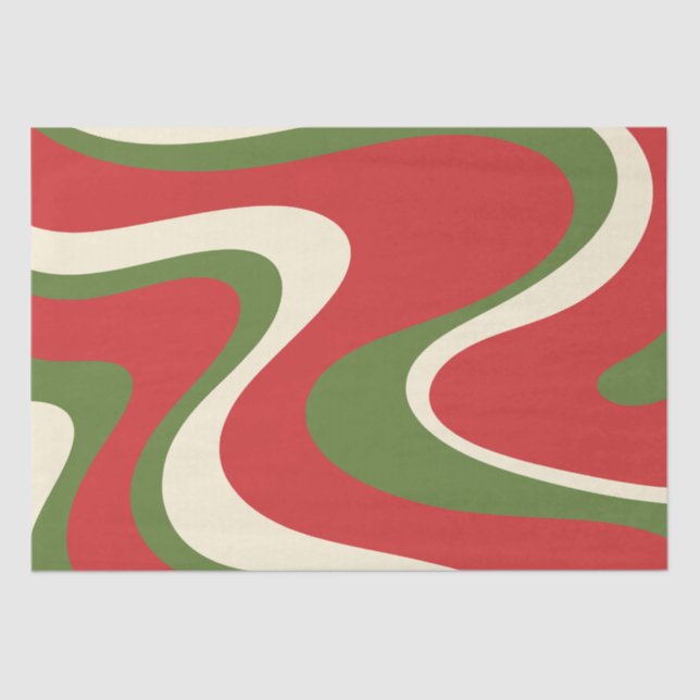 Retro Abstract Boho Trippy Christmas Pattern Tissue Paper (Front)