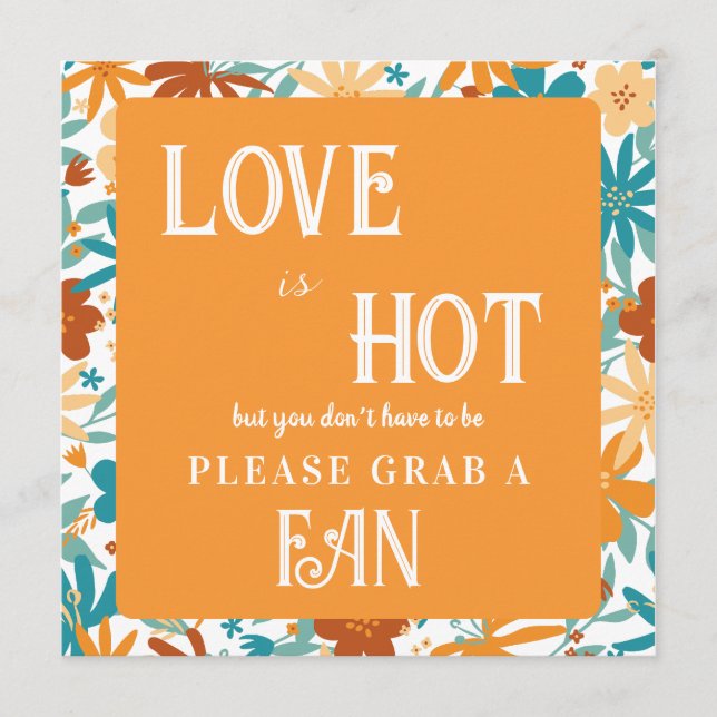 Retro Abstract Bright Bold Wedding Fan Sign Programme (Front)