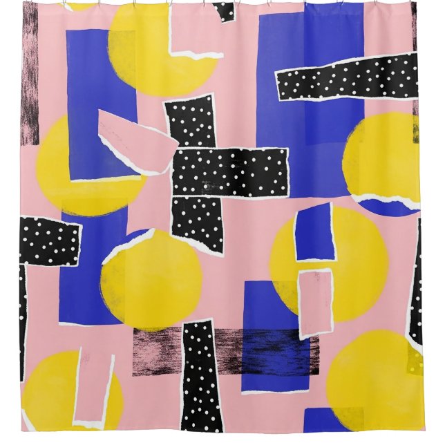 Retro Abstract Brushstroke (10) Shower Curtain (Front)