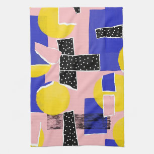 Retro Abstract Brushstroke (10) Tea Towel