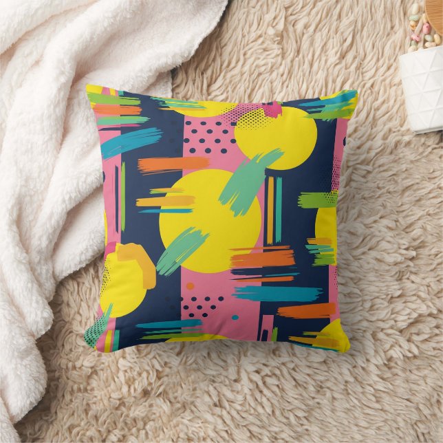 Retro Abstract Brushstroke (11) Cushion (Blanket)