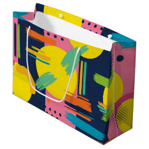 Retro Abstract Brushstroke (11) Large Gift Bag