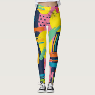 Retro Abstract Brushstroke (11) Leggings