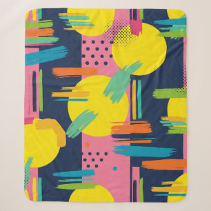 Retro Abstract Brushstroke (11) Sherpa Blanket