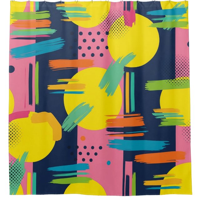 Retro Abstract Brushstroke (11) Shower Curtain (Front)