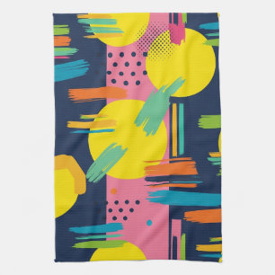 Retro Abstract Brushstroke (11) Tea Towel