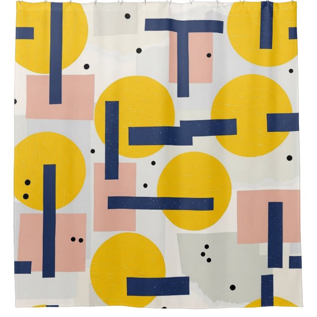 Retro Abstract Brushstroke (12) Shower Curtain (Front)