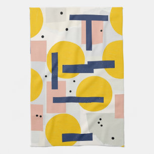 Retro Abstract Brushstroke (12) Tea Towel