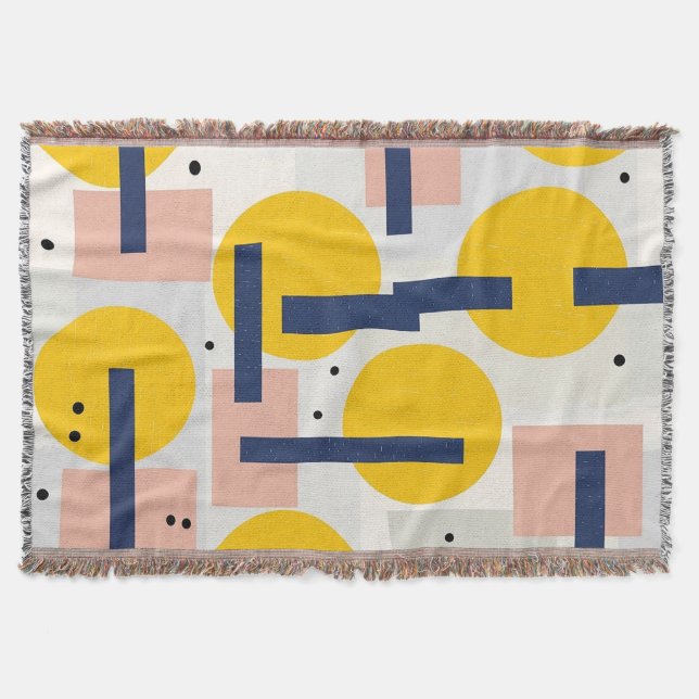 Retro Abstract Brushstroke (12) Throw Blanket (Front)