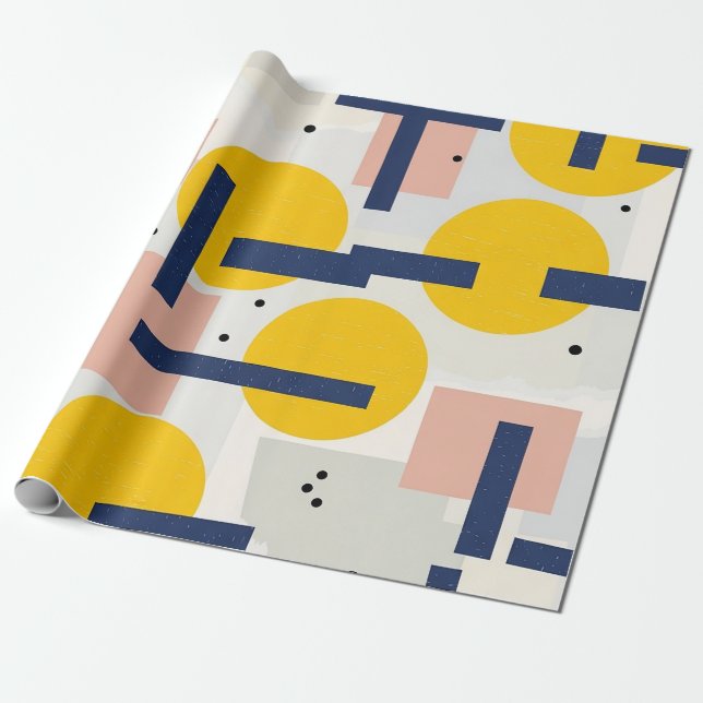 Retro Abstract Brushstroke (12) Wrapping Paper (Unrolled)