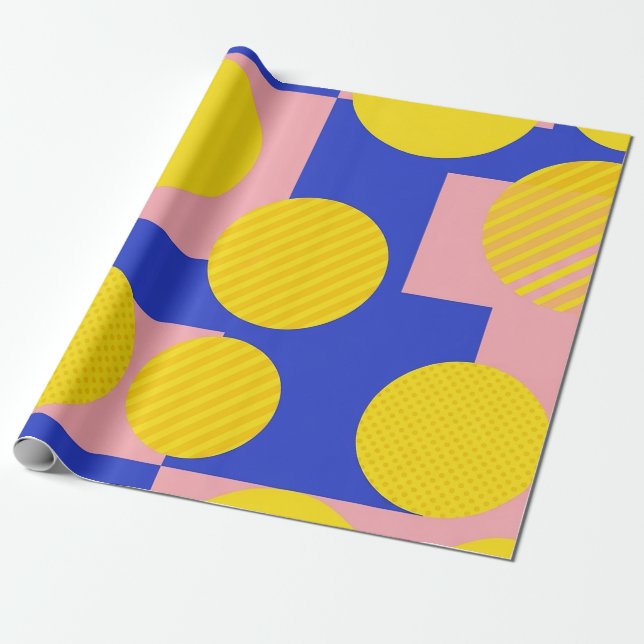 Retro Abstract Brushstroke (13) Wrapping Paper (Unrolled)