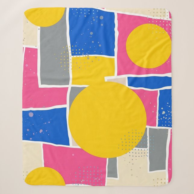 Retro Abstract Brushstroke (14) Sherpa Blanket (Front)