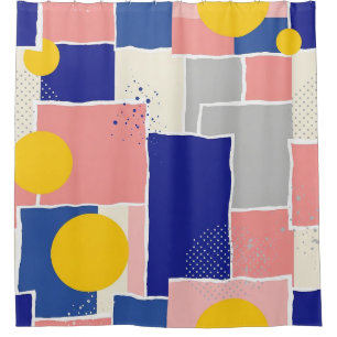 Retro Abstract Brushstroke (15) Shower Curtain