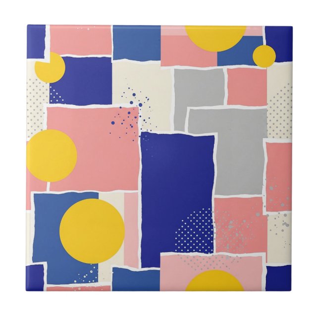 Retro Abstract Brushstroke (16) Tile (Front)
