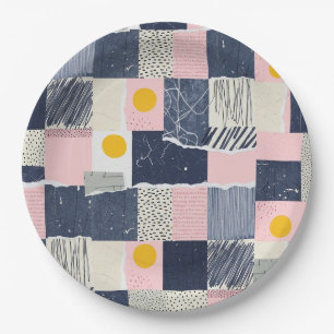 Retro Abstract Brushstroke (1) Paper Plate