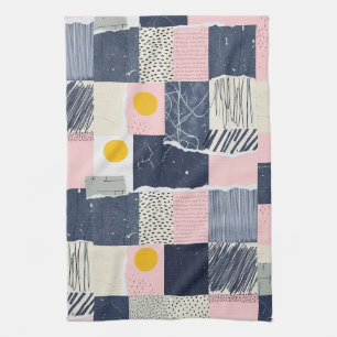 Retro Abstract Brushstroke (1) Tea Towel