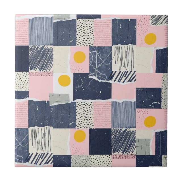 Retro Abstract Brushstroke (1) Tile (Front)