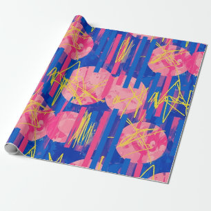 Retro Abstract Brushstroke (2) Wrapping Paper