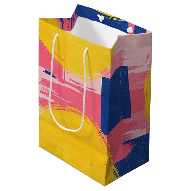 Retro Abstract Brushstroke (3) Medium Gift Bag (Front Angled)