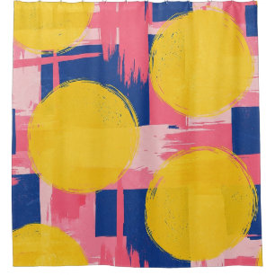 Retro Abstract Brushstroke (3) Shower Curtain