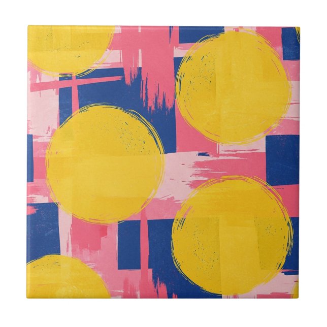 Retro Abstract Brushstroke (3) Tile (Front)