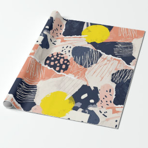 Retro Abstract Brushstroke (4) Wrapping Paper