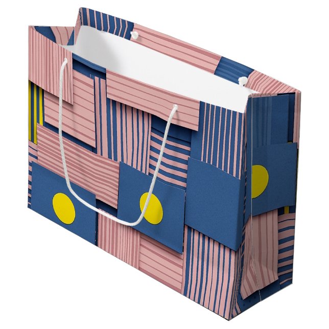Retro Abstract Brushstroke (5) Large Gift Bag (Front Angled)