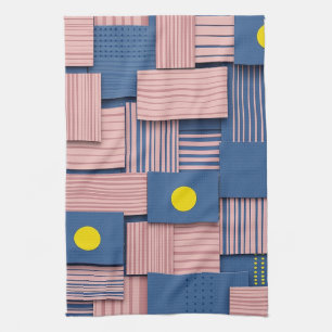 Retro Abstract Brushstroke (5) Tea Towel