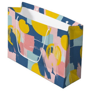 Retro Abstract Brushstroke (6) Large Gift Bag