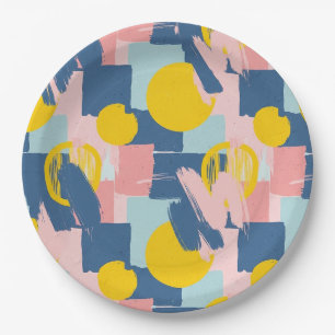 Retro Abstract Brushstroke (6) Paper Plate