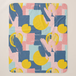 Retro Abstract Brushstroke (6) Sherpa Blanket