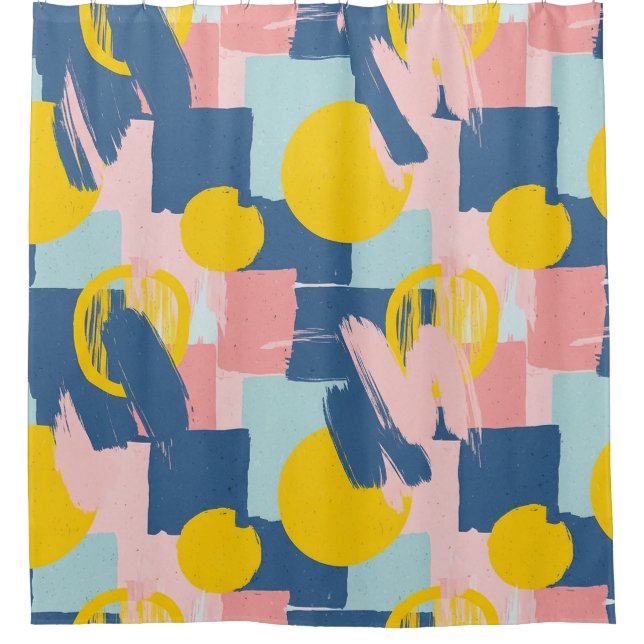 Retro Abstract Brushstroke (6) Shower Curtain (Front)